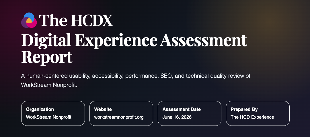 Sample Digital Experience Assessment Report header